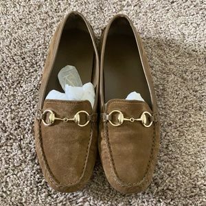 Brown Suede Gucci Loafers